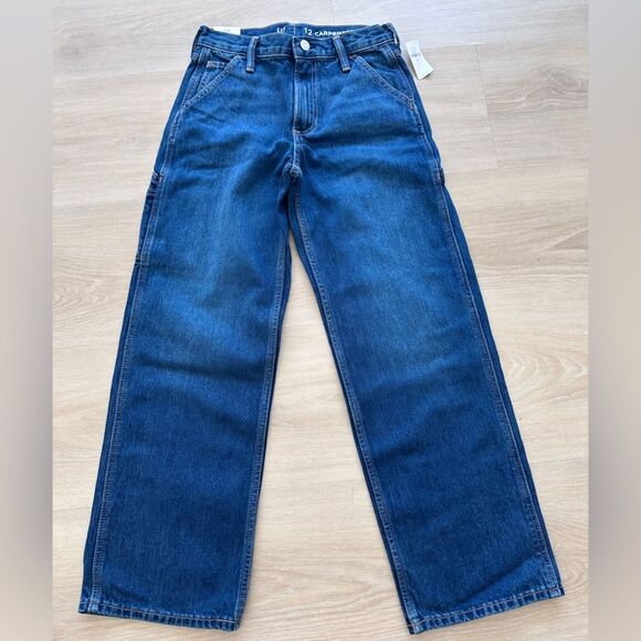 GAP Boys Teen Carpenter Jeans, Medium Wash, Size 12, NWT - Picture 1 of 10